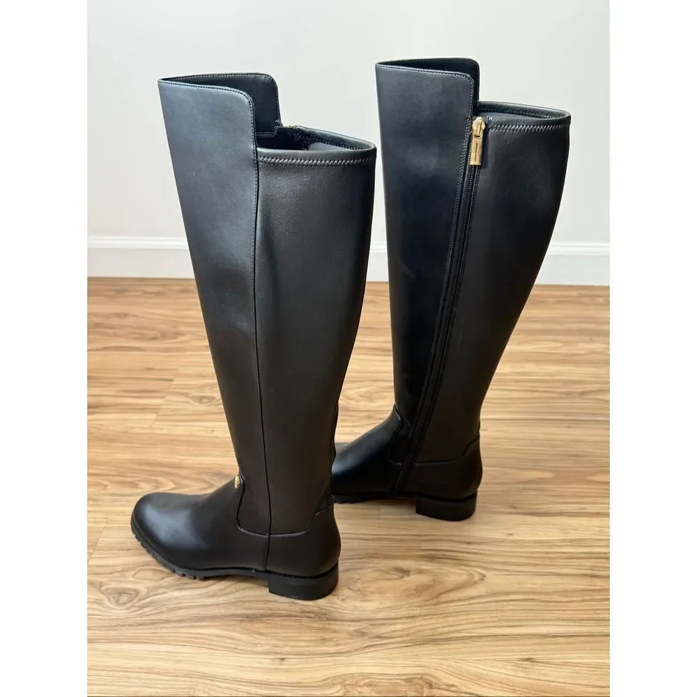 Michael Kors Outlet Britt Smooth Wide Calf Boot in Black 7M $325